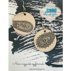  Fekete-fehér   - BOHOdesign aszimmetrikus fülbevaló - idézetes csomagolásban