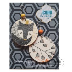   Alvó rókakirály - BOHOdesign aszimmetrikus fülbevaló - idézetes csomagolásban