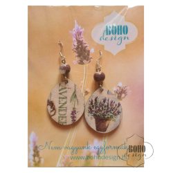   Levendula csepp - BOHOdesign aszimmetrikus fülbevaló - idézetes csomagolásban