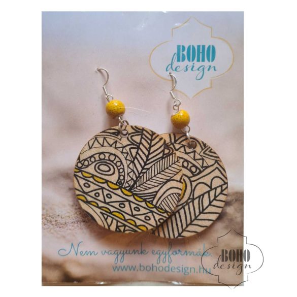 Rajzos  - BOHOdesign aszimmetrikus fülbevaló - idézetes csomagolásban
