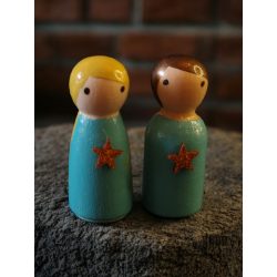 Kék, csillagos fabábuk