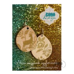   Karácsonyi arany szarvas- BOHOdesign aszimmetrikus fülbevaló - idézetes csomagolásban