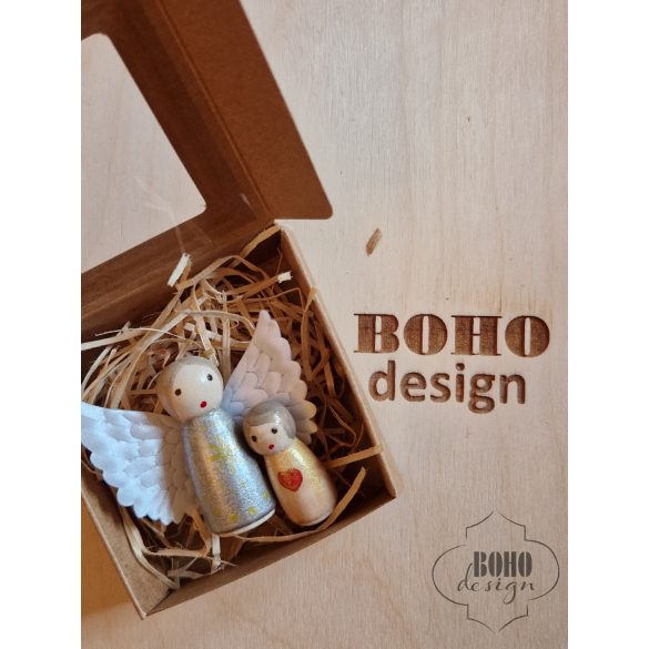 Arany-ezüst fabábuk -  angyalka, szivecskés