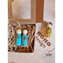 Kék, szivecskés fabábuk