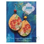 Csipkebogyós őszi aszimmetrikus BOHOdesign fülbevaló - idézetes csomagolásban