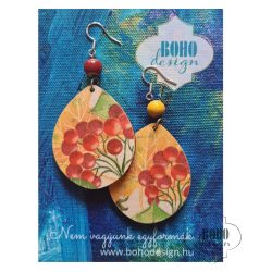   Csipkebogyós őszi aszimmetrikus BOHOdesign fülbevaló - idézetes csomagolásban