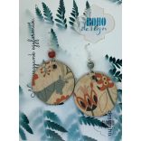 Szarvasos bogyós - BOHOdesign aszimmetrikus fülbevaló - idézetes csomagolásban