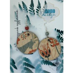   Szarvasos bogyós - BOHOdesign aszimmetrikus fülbevaló - idézetes csomagolásban