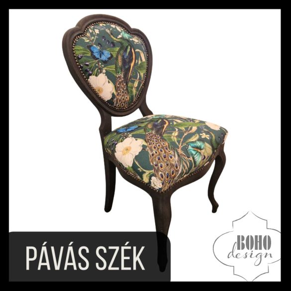 Pávás szék, felújított, tökéletes állapotban