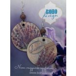 Levendula - BOHOdesign aszimmetrikus fülbevaló - idézetes csomagolásban